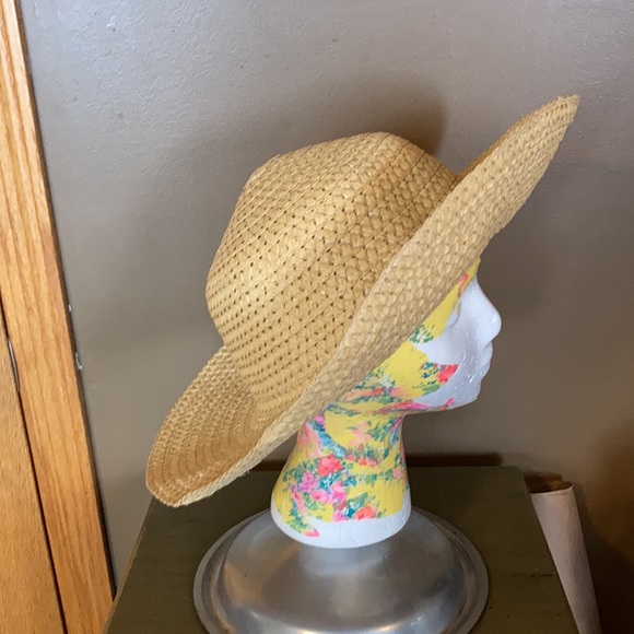 Max Grey straw floppy beach hat - Picture 3 of 7